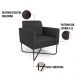 Poltrona Base X Industrial Preto Marisa Corino Preto D03 - D'Rossi