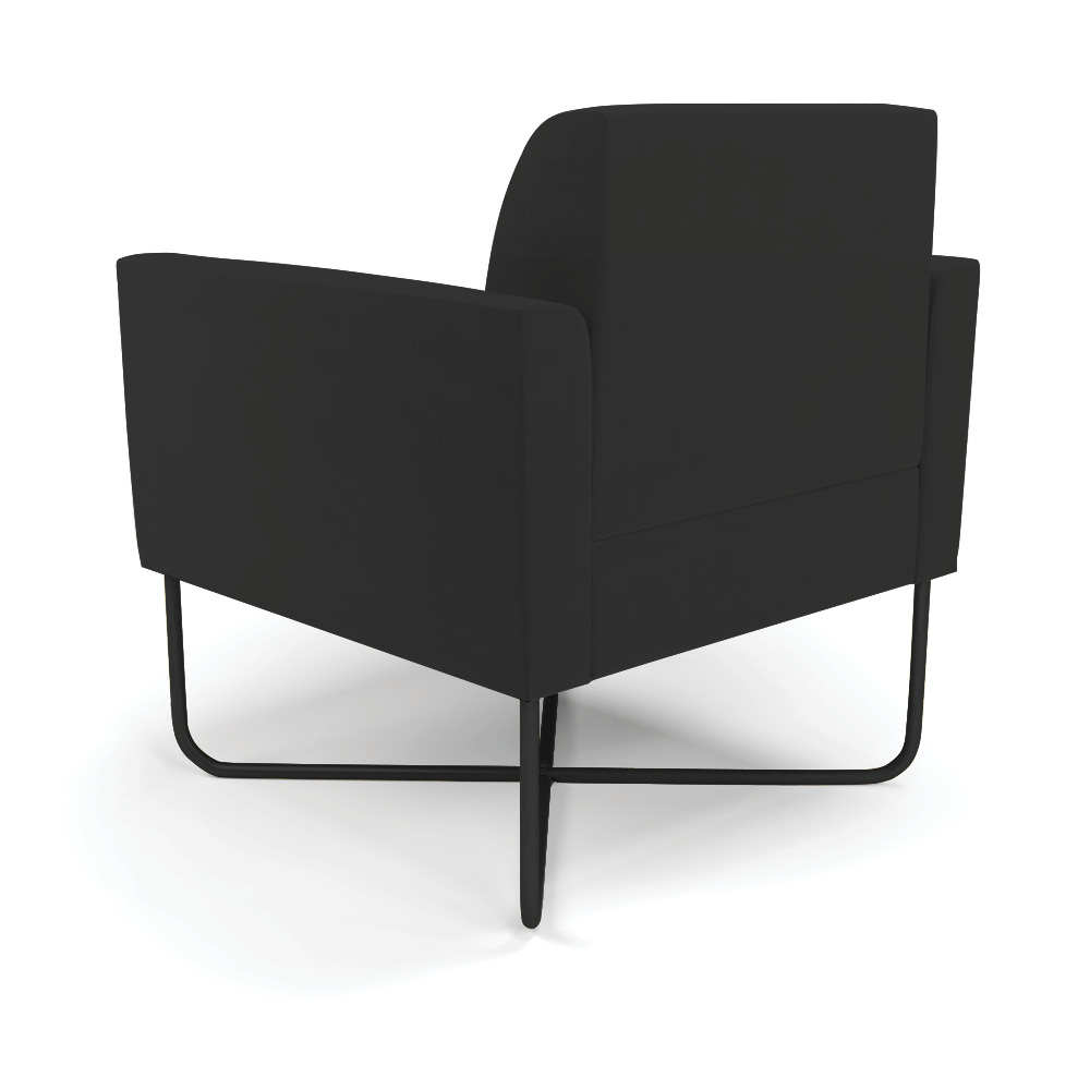 Poltrona Base X Industrial Preto Marisa Veludo Preto D03 - D'Rossi