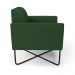 Poltrona Base X Industrial Preto Marisa Veludo Verde D03 - D'Rossi