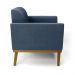 Poltrona Base de Madeira Fixa Castanho Marisa Suede Azul Marinho D03 - D'Rossi