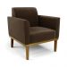 Poltrona Base de Madeira Fixa Castanho Marisa Suede Marrom D03 - D'Rossi