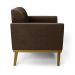 Poltrona Base de Madeira Fixa Castanho Marisa Suede Marrom D03 - D'Rossi