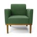 Poltrona Base de Madeira Fixa Castanho Marisa Suede Verde D03 - D'Rossi