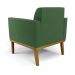 Poltrona Base de Madeira Fixa Castanho Marisa Suede Verde D03 - D'Rossi