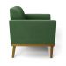 Poltrona Base de Madeira Fixa Castanho Marisa Suede Verde D03 - D'Rossi