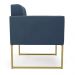 Poltrona Elisa Suede Azul Marinho Base Metálica Industrial Dourada - D'Rossi