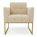 Poltrona Elisa Suede Base Metálica Industrial Dourada - D'Rossi