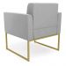 Poltrona Elisa Suede Cinza Base Metálica Industrial Dourada - D'Rossi