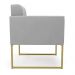 Poltrona Elisa Suede Cinza Base Metálica Industrial Dourada - D'Rossi