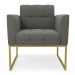 Poltrona Elisa Suede Grafite Base Metálica Industrial Dourada - D'Rossi
