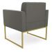 Poltrona Elisa Suede Grafite Base Metálica Industrial Dourada - D'Rossi