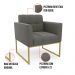 Poltrona Elisa Suede Grafite Base Metálica Industrial Dourada - D'Rossi