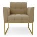 Poltrona Elisa Suede Marrom Rato Base Metálica Industrial Dourada - D'Rossi