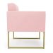 Poltrona Elisa Suede Rosa Bebê Base Metálica Industrial Dourada - D'Rossi