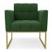 Poltrona Elisa Suede Verde Base Metálica Industrial Dourada - D'Rossi
