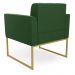 Poltrona Elisa Suede Verde Base Metálica Industrial Dourada - D'Rossi