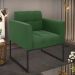 Poltrona Elisa Suede Verde Base Metálica Industrial Preto D03 - D'Rossi