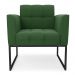 Poltrona Elisa Suede Verde Base Metálica Industrial Preto D03 - D'Rossi