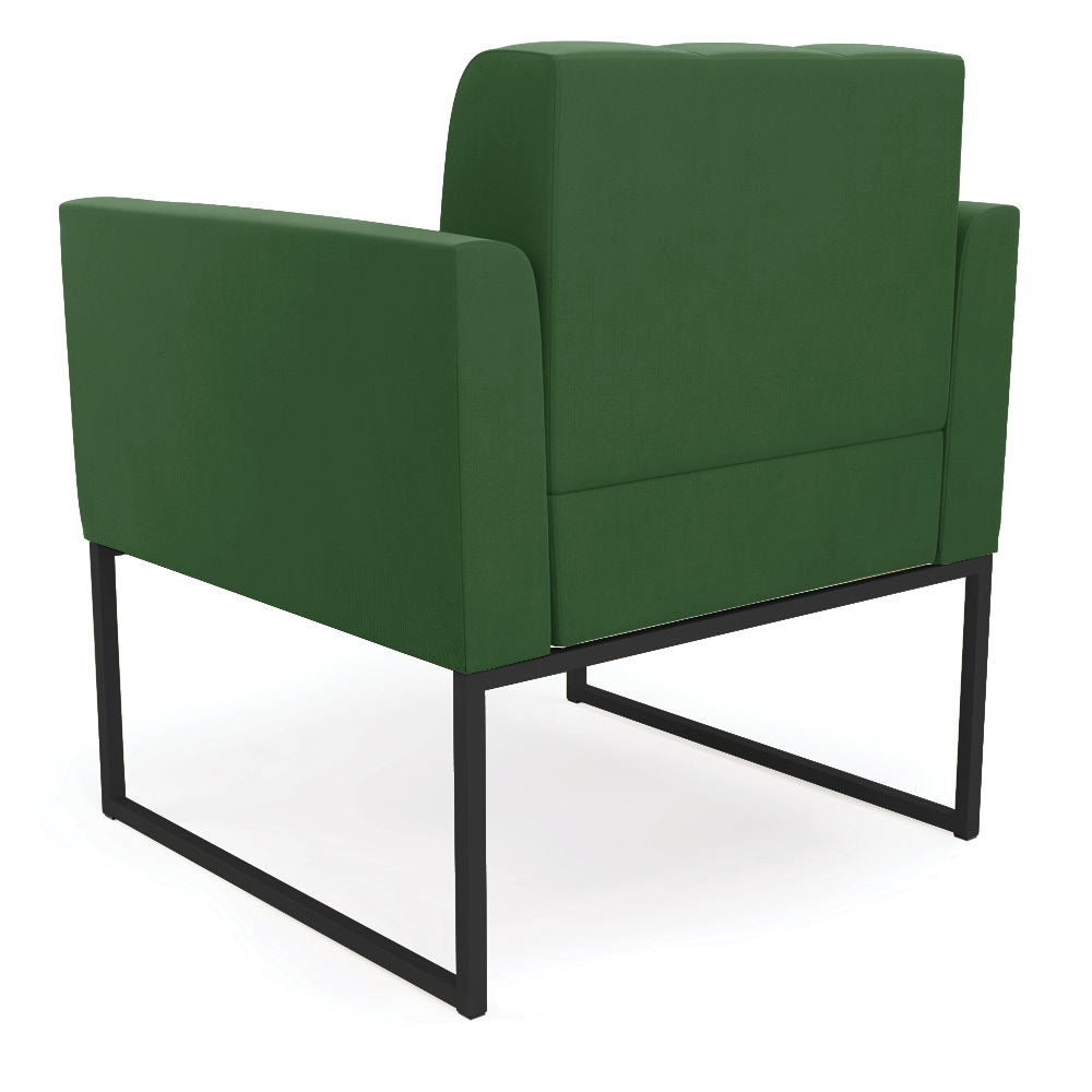 Poltrona Elisa Suede Verde Base Metálica Industrial Preto D03 - D'Rossi