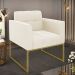 Poltrona Elisa Veludo Base Metálica Industrial Dourado - D'Rossi
