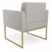Poltrona Elisa Veludo Cinza Base Metálica Industrial Dourado - D'Rossi