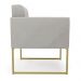 Poltrona Elisa Veludo Cinza Base Metálica Industrial Dourado - D'Rossi