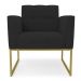 Poltrona Elisa Veludo Preto Base Metálica Industrial Dourado - D'Rossi