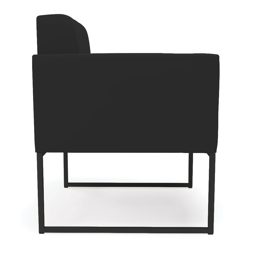 Poltrona Elisa Veludo Preto Base Metálica Industrial Preto D03 - D'Rossi