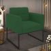 Poltrona Elisa Veludo Verde Base Metálica Industrial Preto D03 - D'Rossi