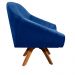 Poltrona Giovana Suede Azul Royal Base Giratória de Madeira - D'Rossi