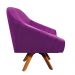 Poltrona Giovana Suede Roxo Base Giratória de Madeira - D'Rossi