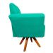 Poltrona Giratória Dora Suede Verde Turquesa Base Madeira - D'Rossi