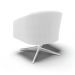 Poltrona Giratória Stella Bouclê Off White Base Cromada - D'Rossi