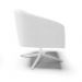 Poltrona Giratória Stella Bouclê Off White Base Cromada - D'Rossi