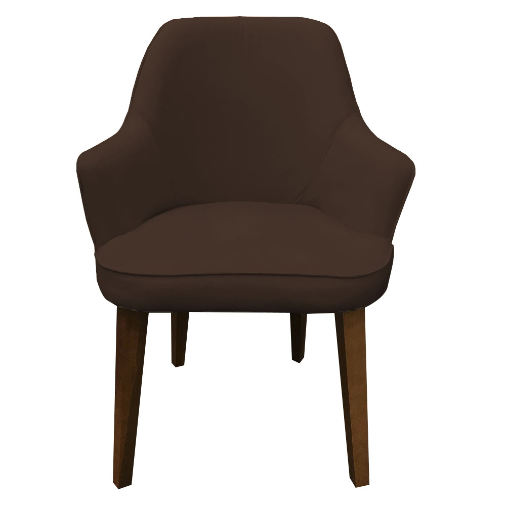 Poltrona Lorem Suede Marrom Pés Chanfrado Tabaco C05 - D'Rossi
