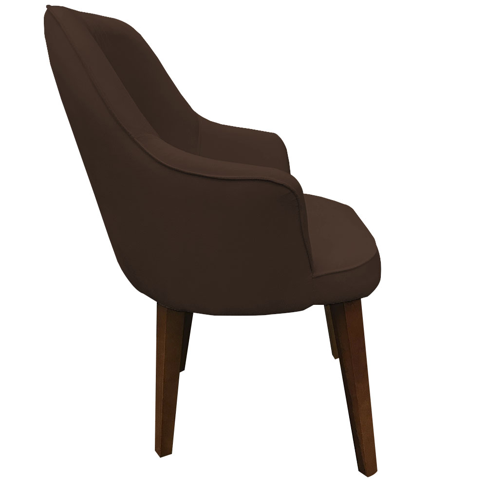 Poltrona Lorem Suede Marrom Pés Chanfrado Tabaco C05 - D'Rossi