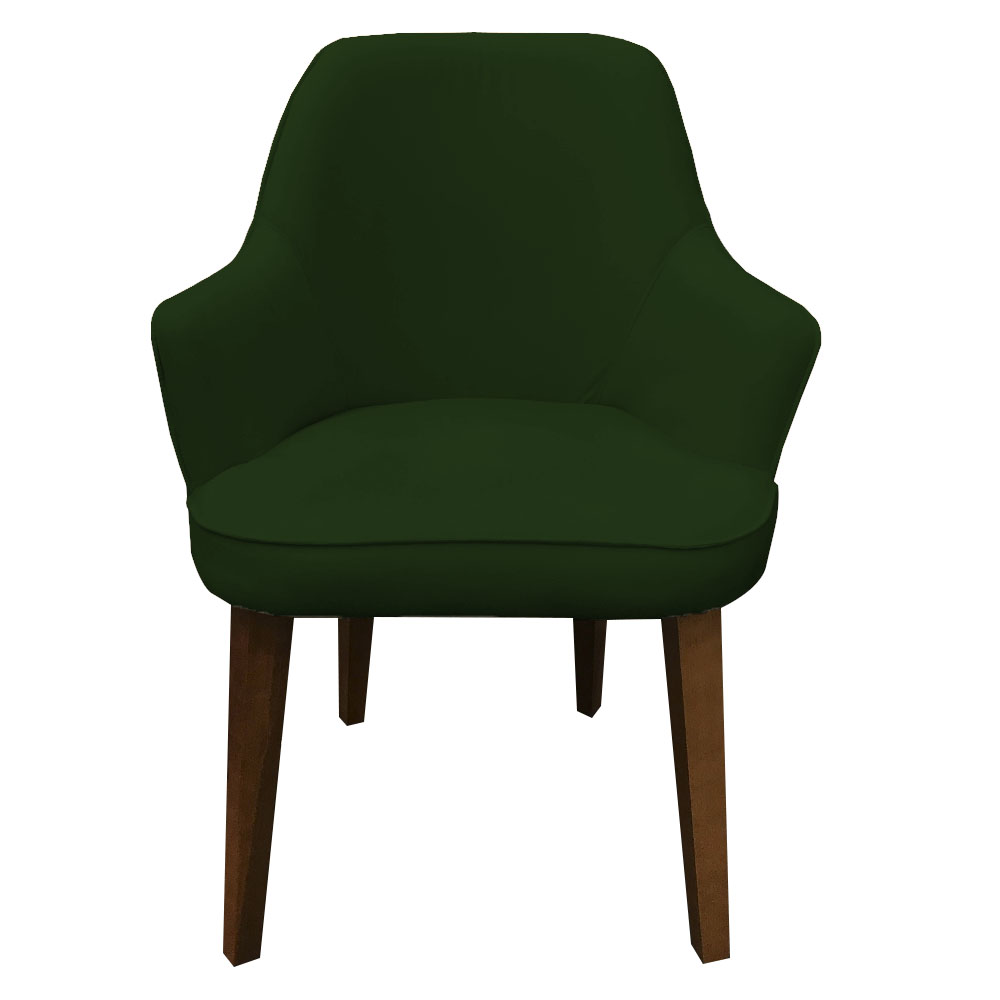 Poltrona Lorem Suede Verde Pés Chanfrado Tabaco C05 - D'Rossi