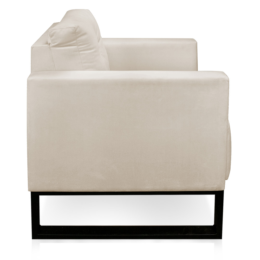 Poltrona Luisa Veludo Base Industrial Metálica Preto D01 - D'Rossi