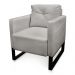 Poltrona Luisa Veludo Cinza Base Industrial Metálica Preto D01 - D'Rossi