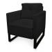 Poltrona Luisa Veludo Preto Base Industrial Metálica Preto D01 - D'Rossi