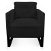 Poltrona Luisa Veludo Preto Base Industrial Metálica Preto D01 - D'Rossi