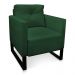 Poltrona Luisa Veludo Verde Base Industrial Metálica Preto D01 - D'Rossi