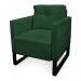 Poltrona Luisa Veludo Verde Base Industrial Metálica Preto D01 - D'Rossi