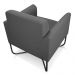 Poltrona Marisa Suede Grafite Base X Industrial Preto - D'Rossi