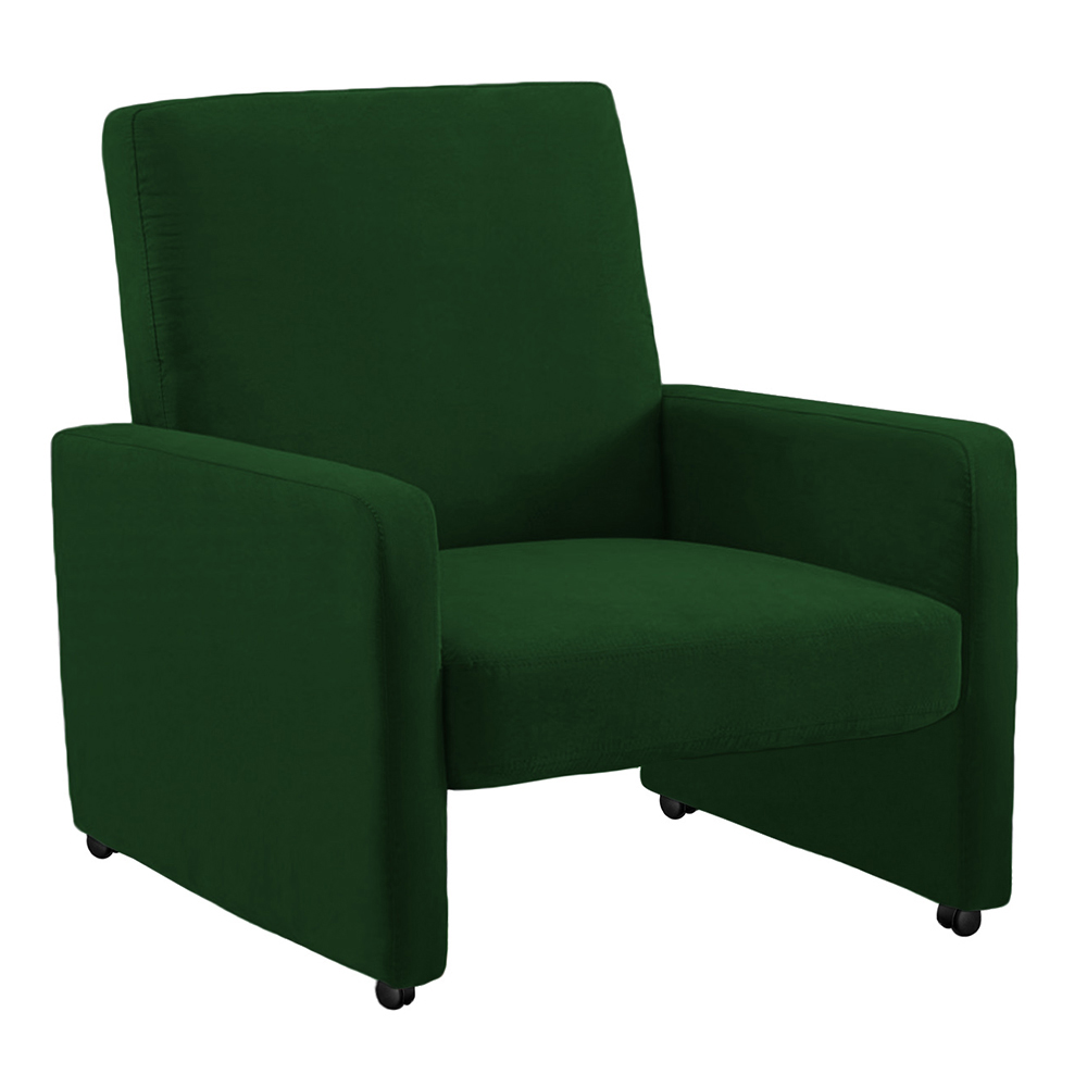 Poltrona Mirella Suede Verde com Rodízios C05 - D'Rossi