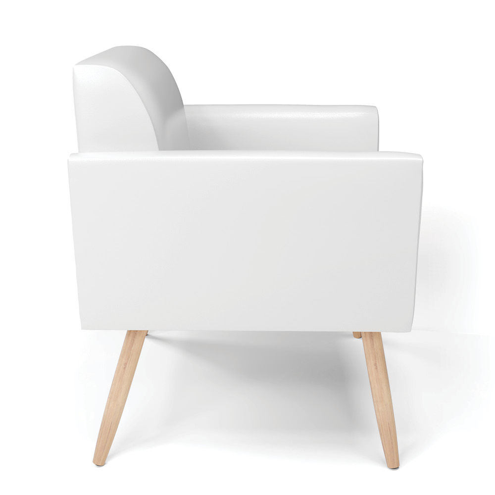 Poltrona Pés Palito Natural Marisa Corano Branco D03 - D'Rossi