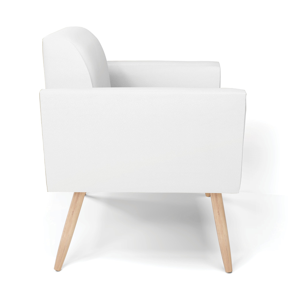 Poltrona Pés Palito Natural Marisa Corino Branco D03 - D'Rossi