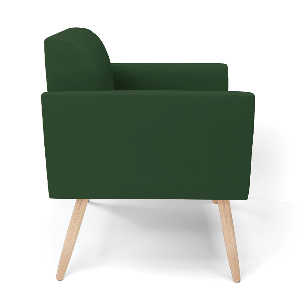 Poltrona Pés Palito Natural Marisa Veludo Verde D03 - D'Rossi