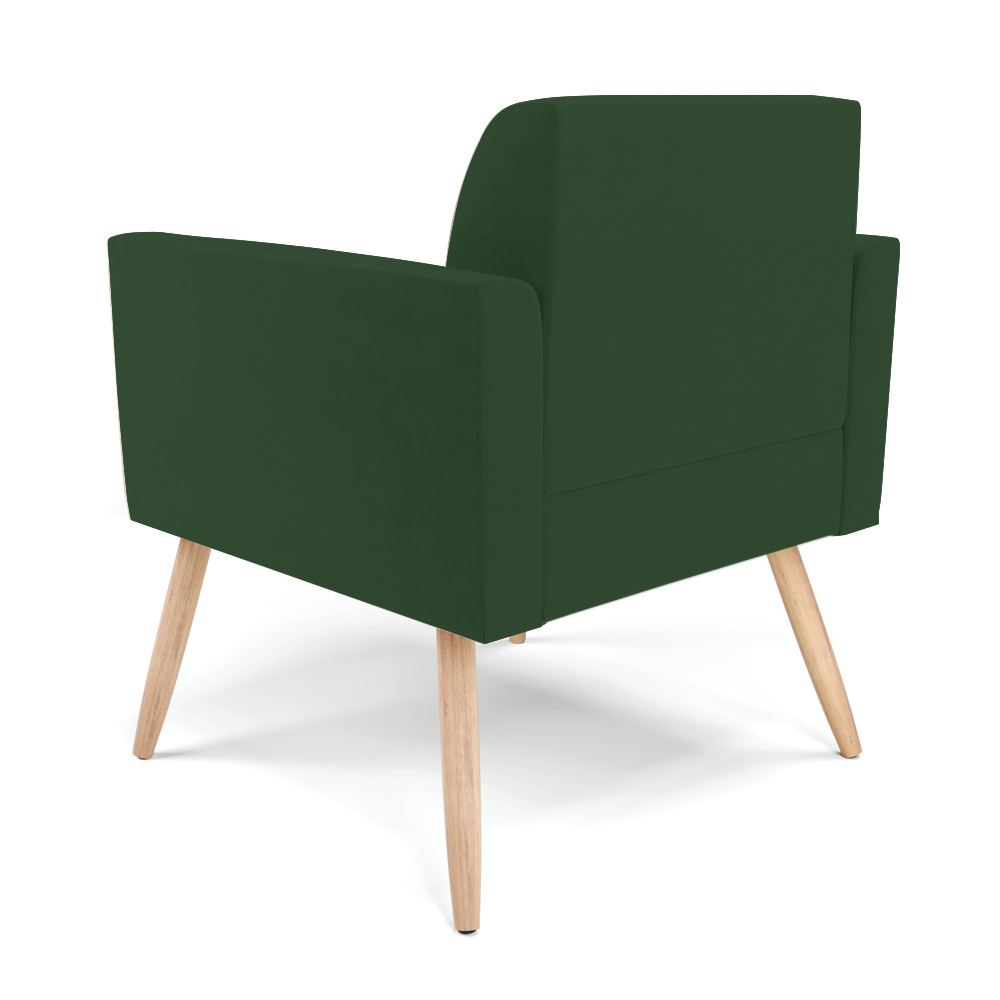 Poltrona Pés Palito Natural Marisa Veludo Verde D03 - D'Rossi