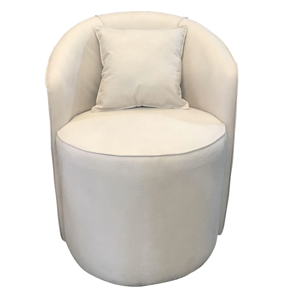 Poltrona Redonda Serena Suede Bege Base Fixa C05 - D'Rossi